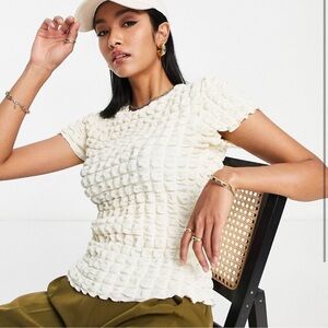 Topshop | Bubble Crinkle Stretchy Tee